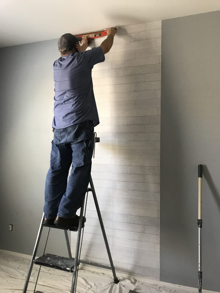 Faux Wood Wallpaper Accent Wall
