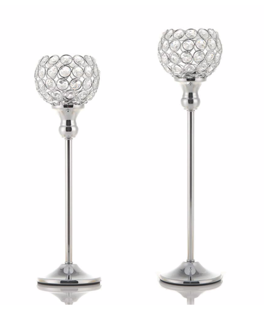 Silver Crystal Candleholders