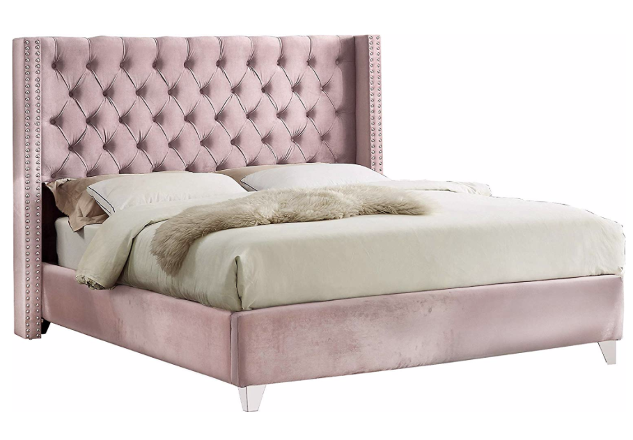 Blush Velvet Bed