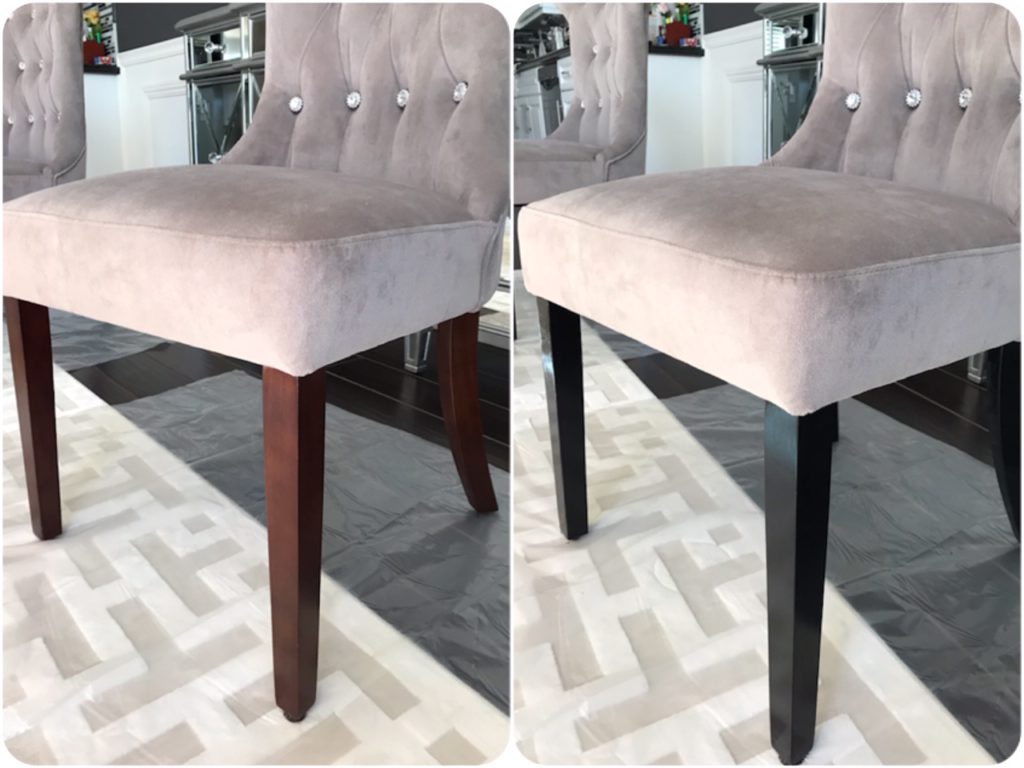 Stained Chair Legs Before and After