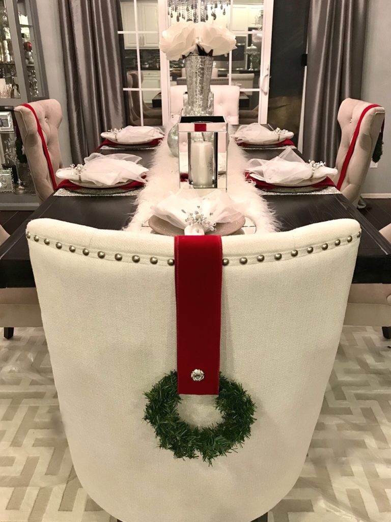 Dining Chair Christmas Wreath