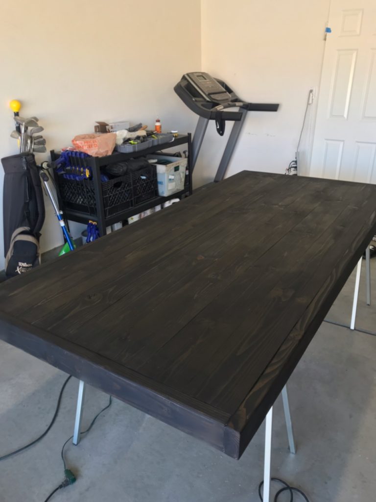 DIY Dining Table Black Stain