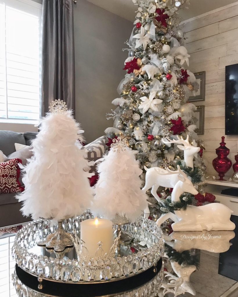 DIY Glam Feather Christmas Trees