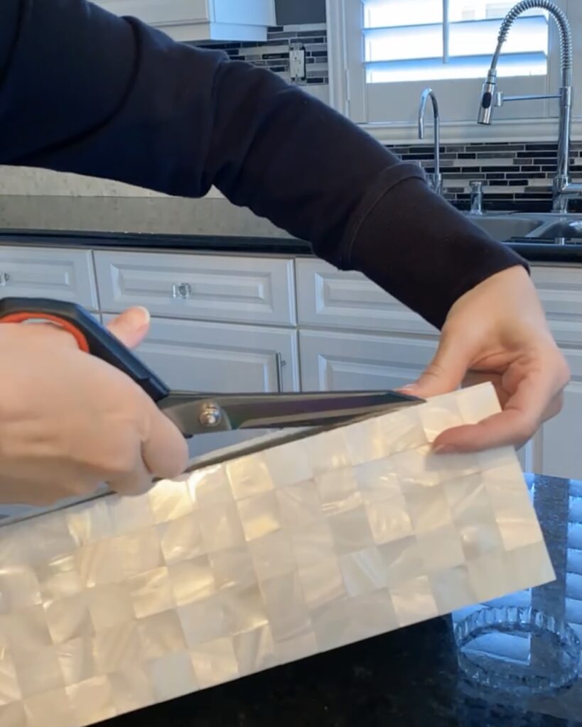 Cutting the DIY Backsplash